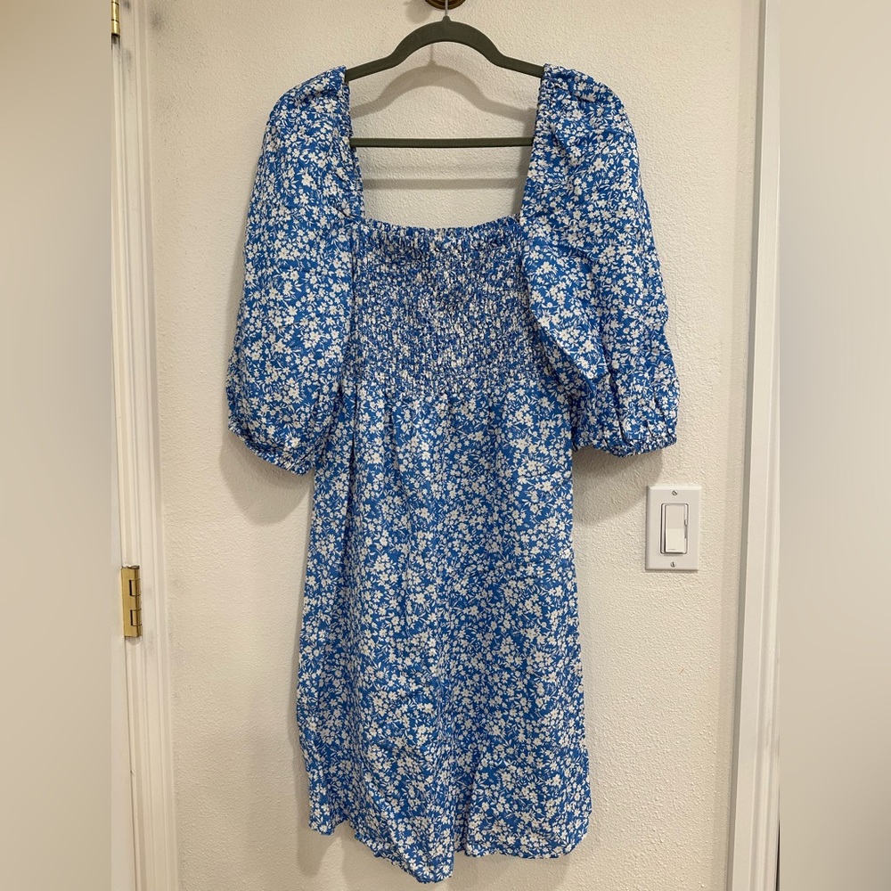 Tuckernuck Blue Floral Long Sleeve Dress